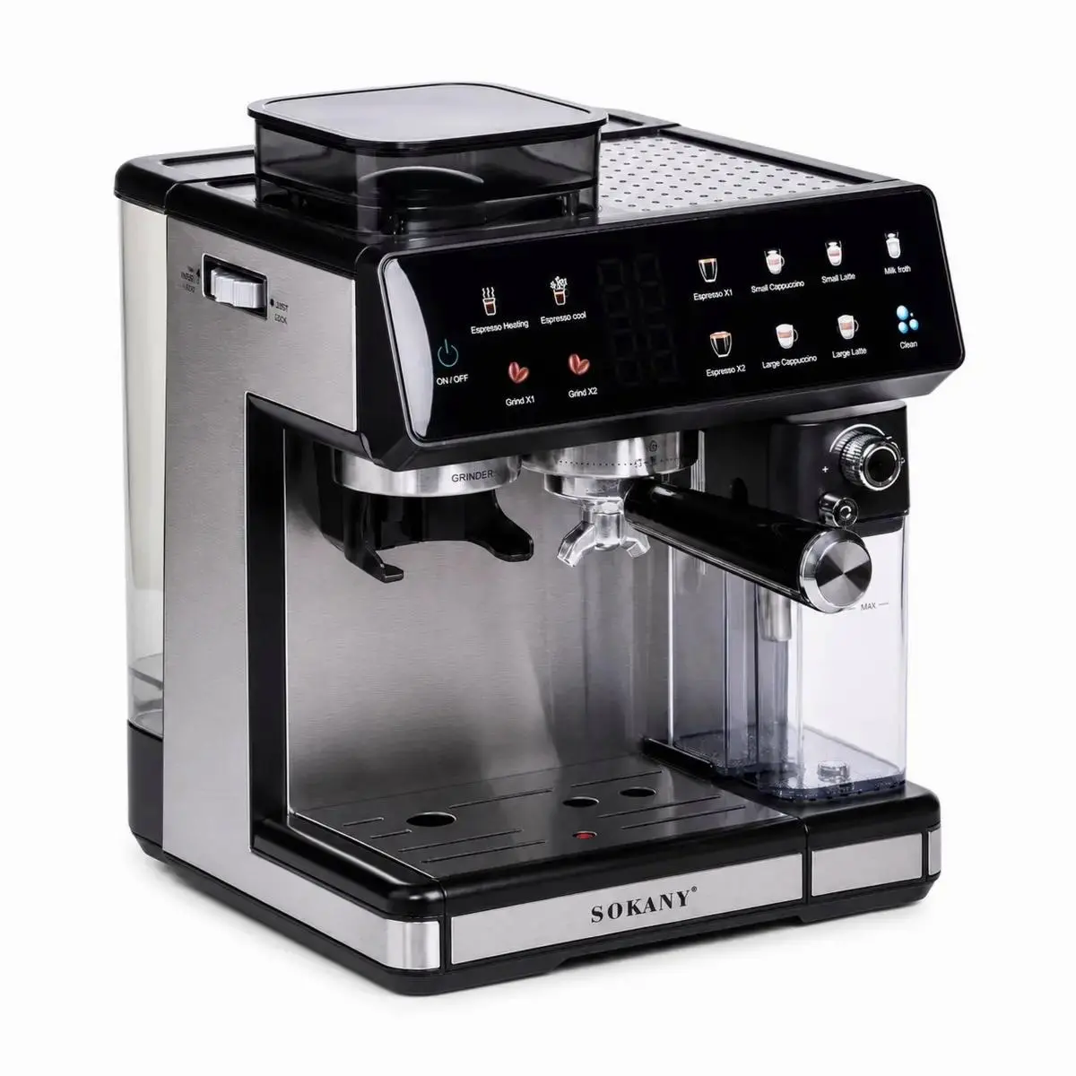 Кавомашина SOKANY SK-04032 4 в 1 1800 Вт 20 бар для еспресо, капучино та лате, 2.6 л