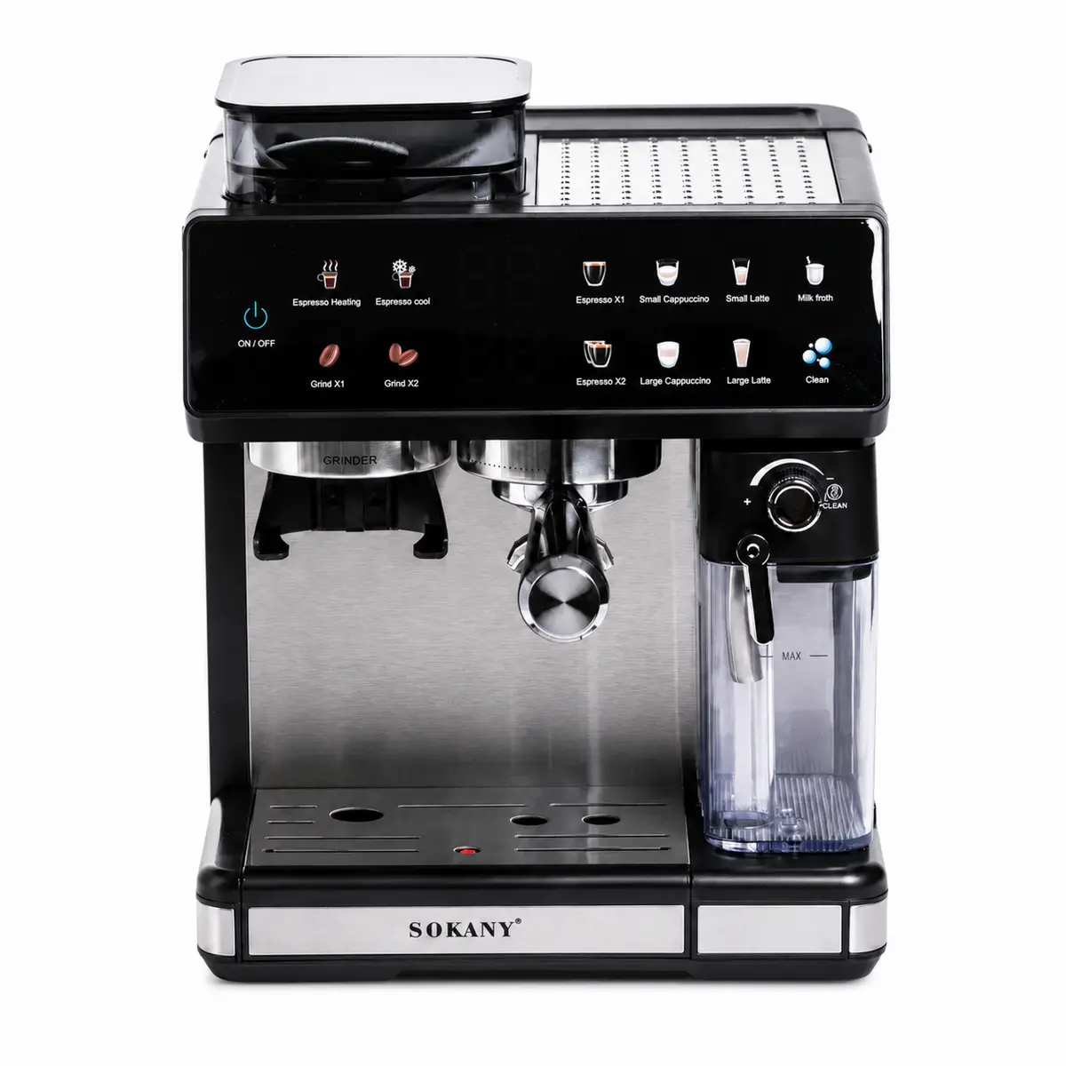 Кавомашина SOKANY SK-04032 4 в 1 1800 Вт 20 бар для еспресо, капучино та лате, 2.6 л